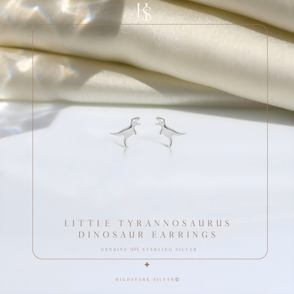 Little Tyrannosaurus Dinosaur Earrings in 92.5 Sterling Silver for Women HighSpark
