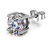 Mens Solitaire Stud Earring with American Diamond in Sterling Silver