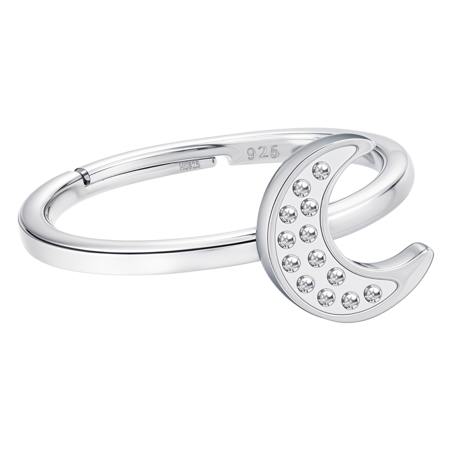Mystique Moon Adjustable Ring in 925 Sterling Silver for Women With Diamond like Brilliance Zirconia HighSpark