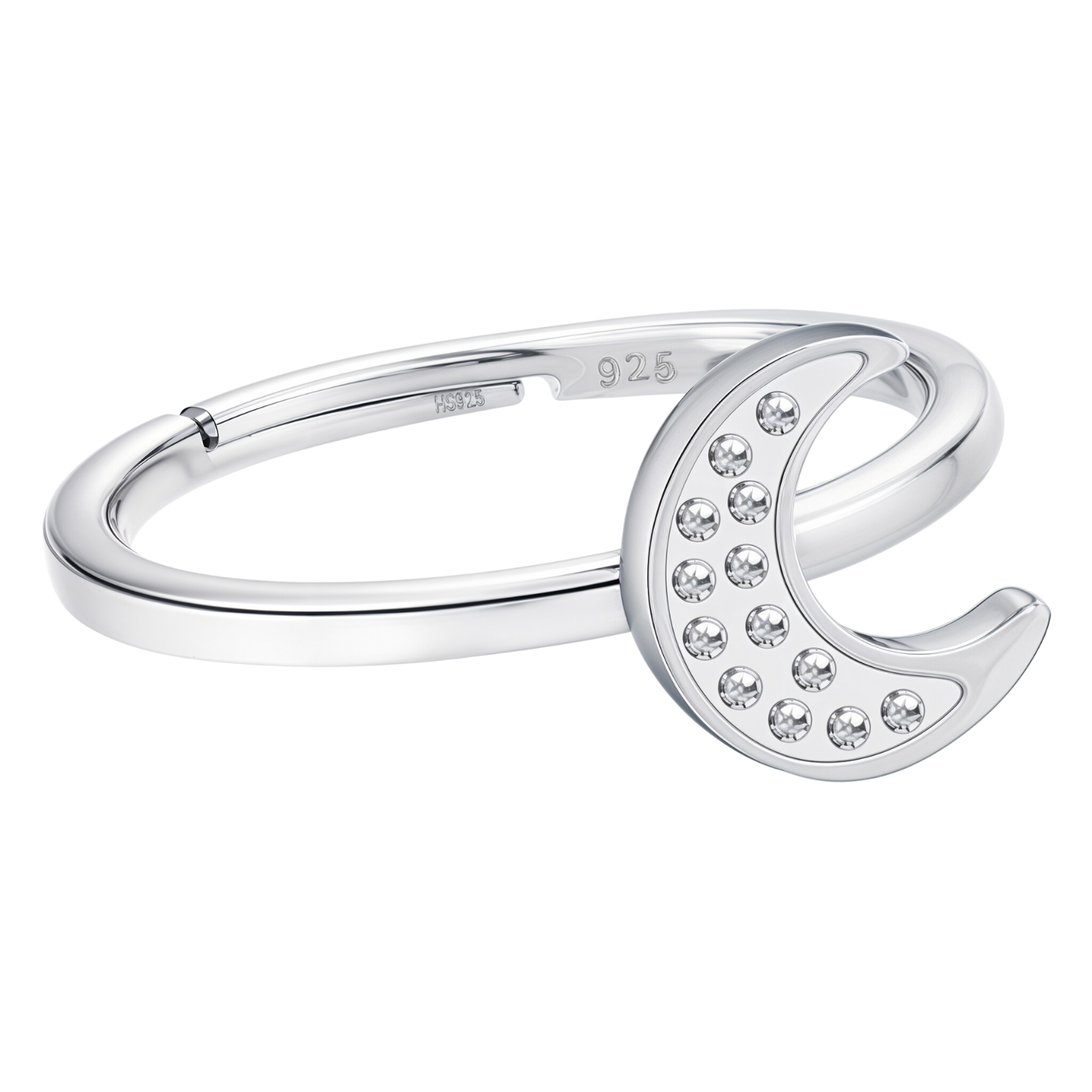 Mystique Moon Adjustable Ring in 925 Sterling Silver for Women With Diamond like Brilliance Zirconia HighSpark