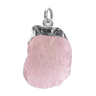 Raw Rose Quartz Crystal Pendant in 925 Sterling Silver