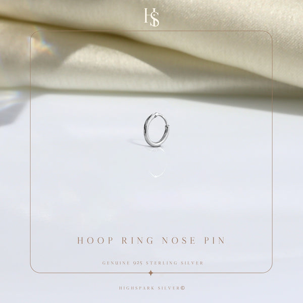 Nose Ring in 92.5 Sterling Silver - Elegant Septum Ring / Nose Pin / Silver Nath