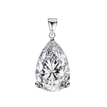 Pear Shaped Solitaire Pendant in 92.5 Sterling Silver With Diamond like Brilliance Zirconia HighSpark