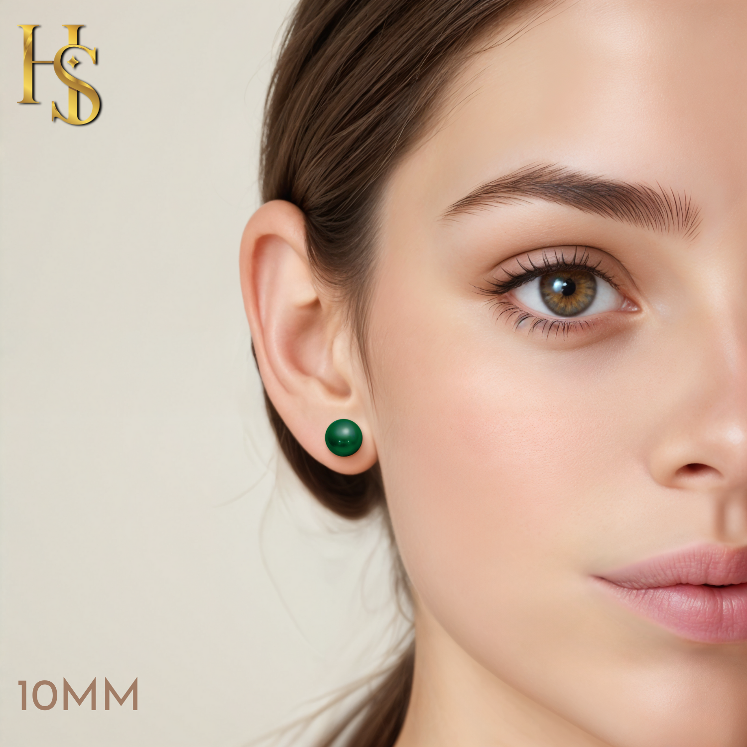 Pearl Classic Stud Earrings - Brilliant Lustre Emerald Pearls HighSpark