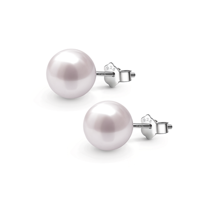 Pearl Classic Stud Earrings - Brilliant Lustre Pink Pearls HighSpark