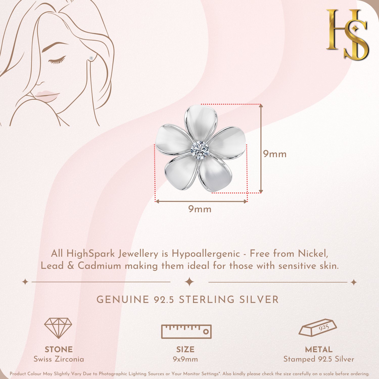 Petal Perfection Flower Stud Earrings in 92.5 Sterling Silver for Women HighSpark