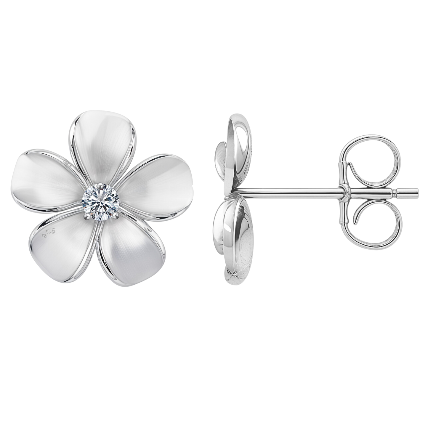 Petal Perfection Flower Stud Earrings in 92.5 Sterling Silver for Women HighSpark