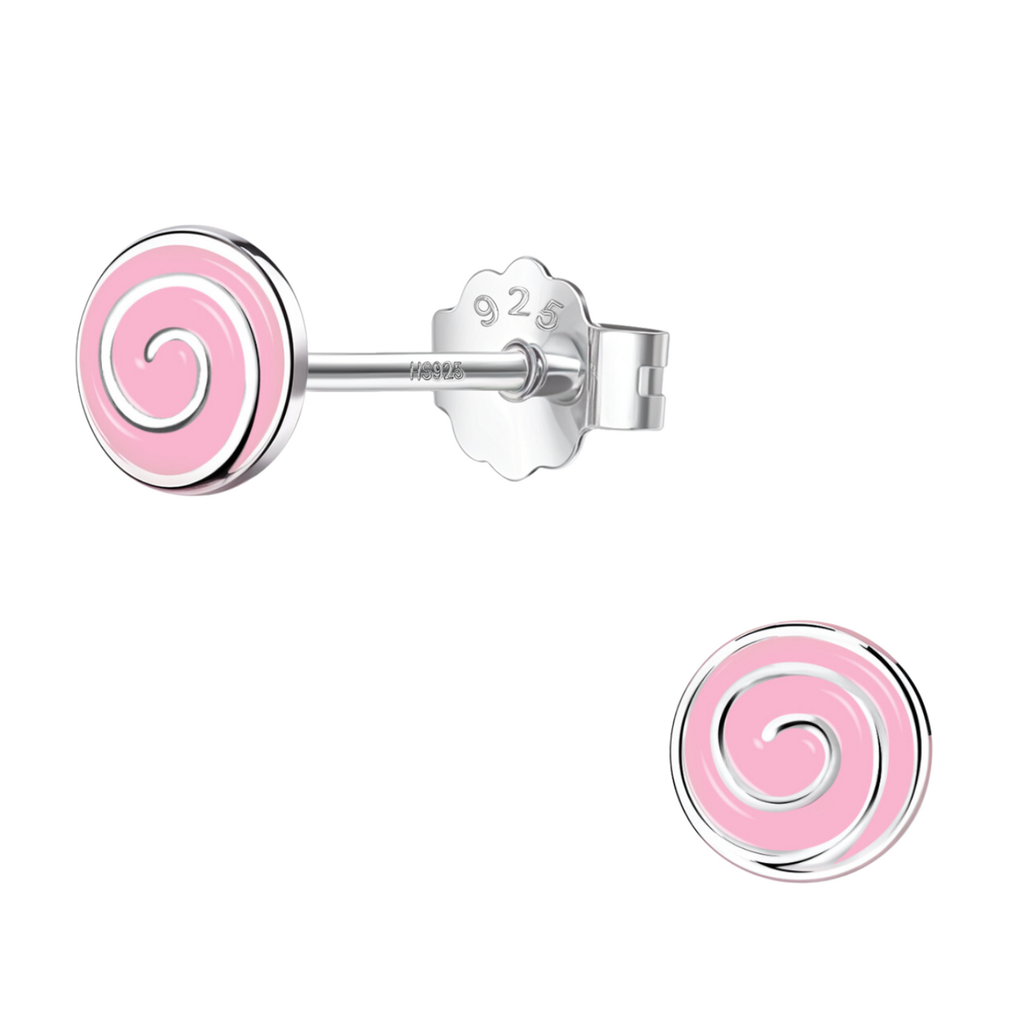 Pink Candylicious Cute Enamel Stud Earrings in 925 Sterling Silver HighSpark