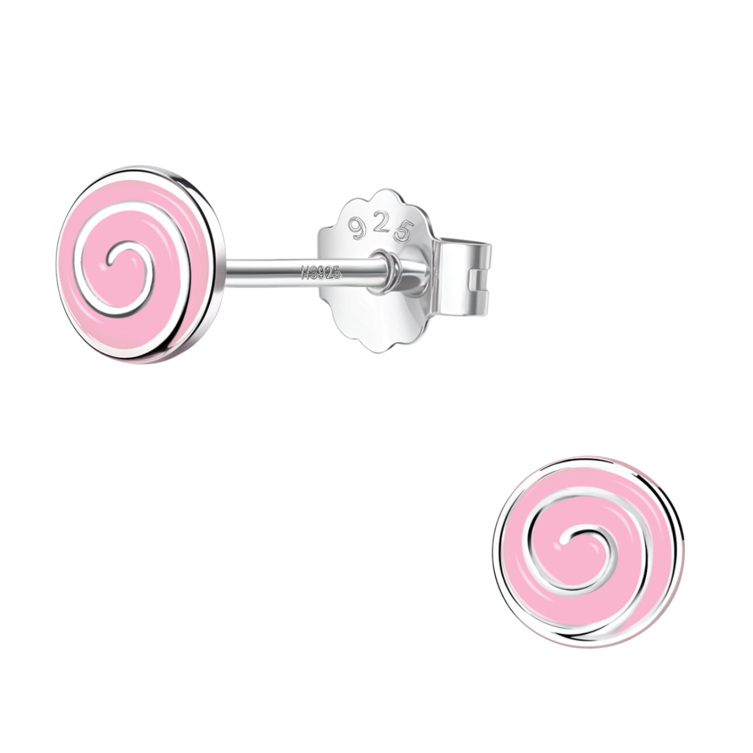 Pink Candylicious Cute Enamel Stud Earrings in 925 Sterling Silver HighSpark