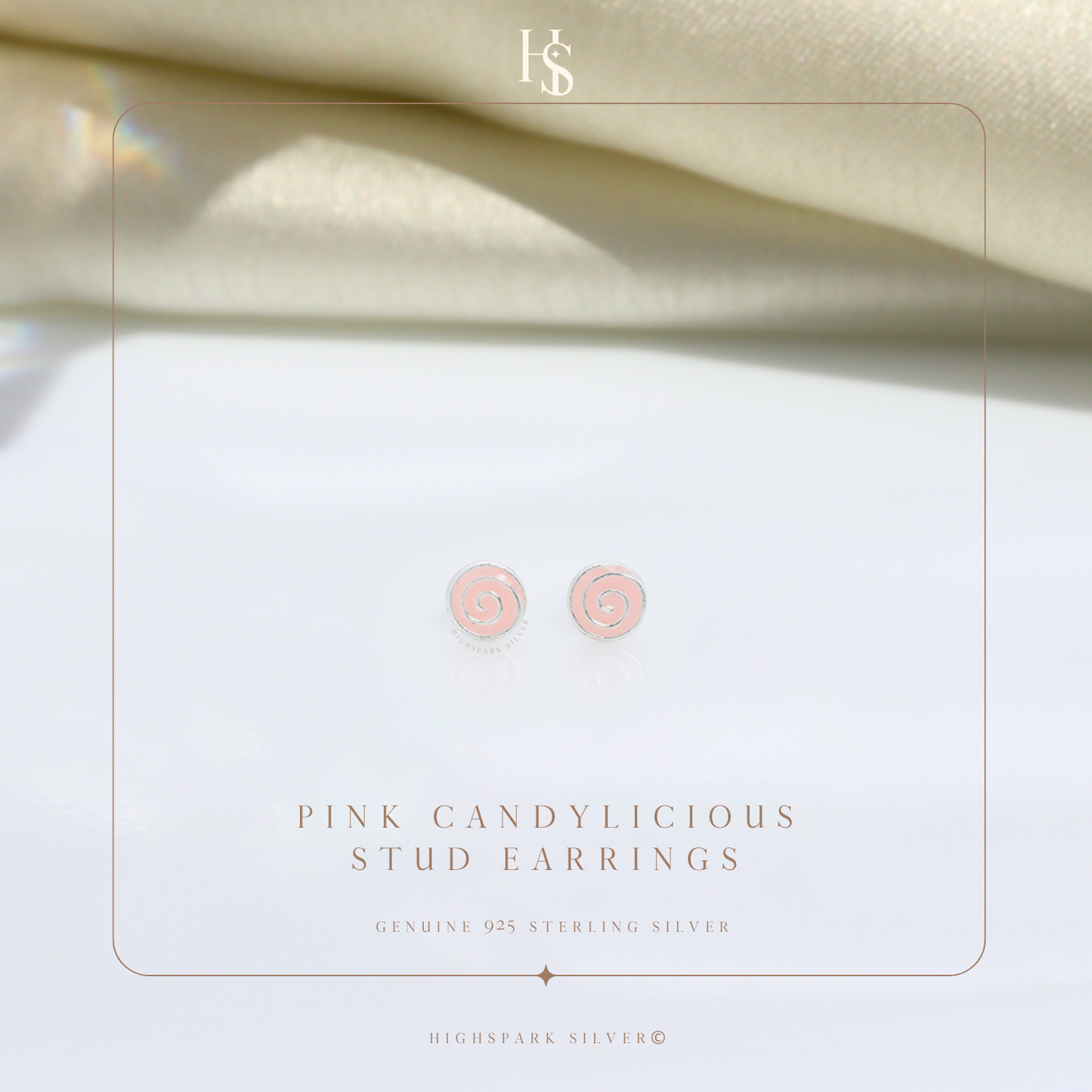 Pink Candylicious Cute Enamel Stud Earrings in 925 Sterling Silver HighSpark
