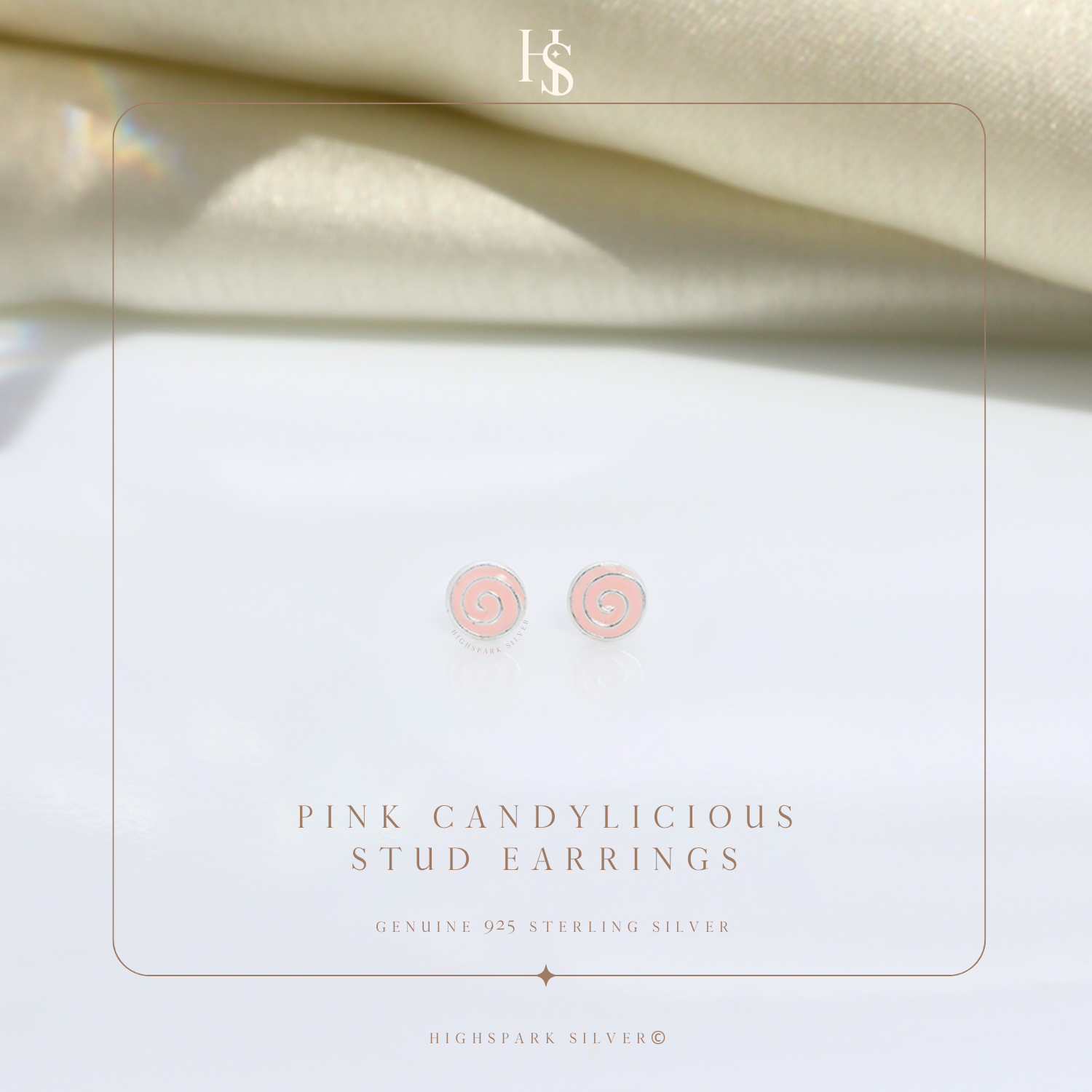 Pink Candylicious Cute Enamel Stud Earrings in 925 Sterling Silver HighSpark