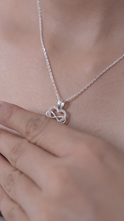 Intertwined Infinity Heart Pendant in 925 Sterling Silver