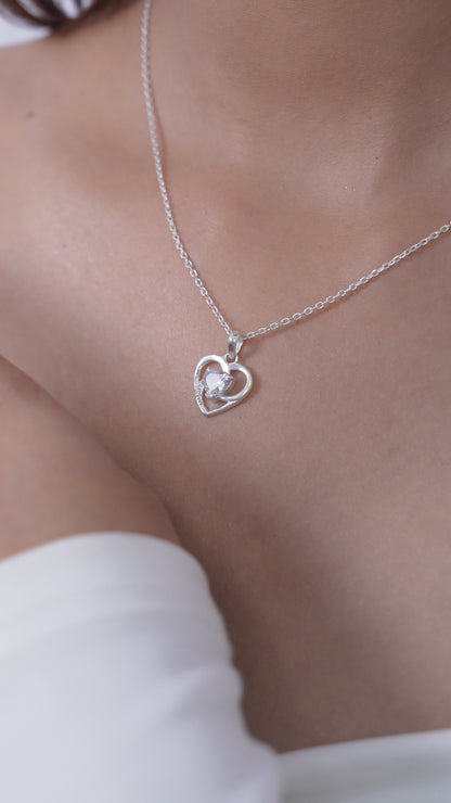 Swirl Heart Gift Pendant in 925 Sterling Silver for Women
