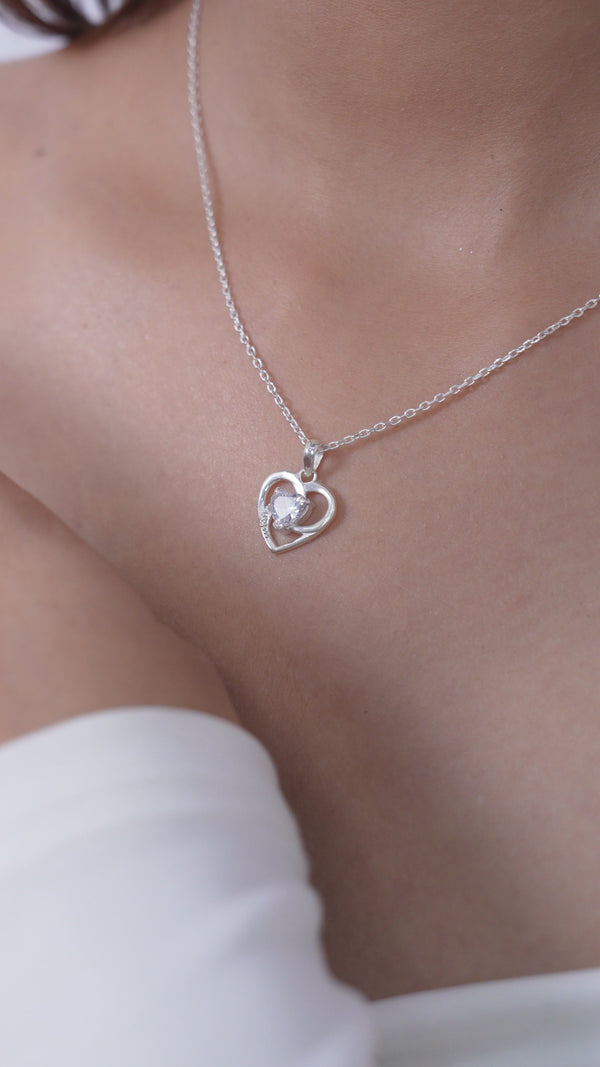 Swirl Heart Gift Pendant in 925 Sterling Silver for Women
