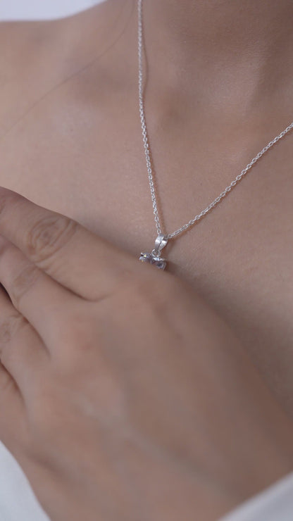 Single Stone Heart Solitaire Pendant in 925 Sterling Silver