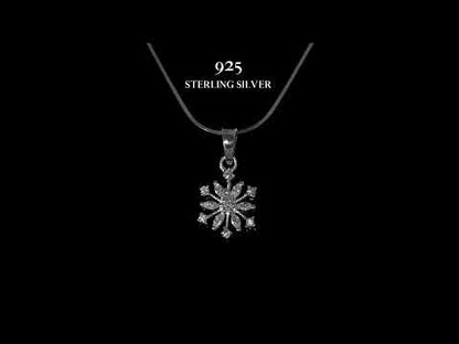 Classic Snowflake Solitaire Pendant in 92.5 Sterling Silver With Diamond like Brilliance Zirconia