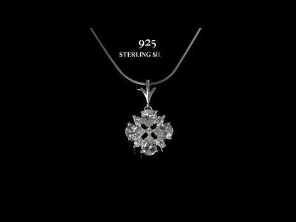 Floret Snowflake Solitaire Pendant in 92.5 Sterling Silver With Diamond like Brilliance Zirconia