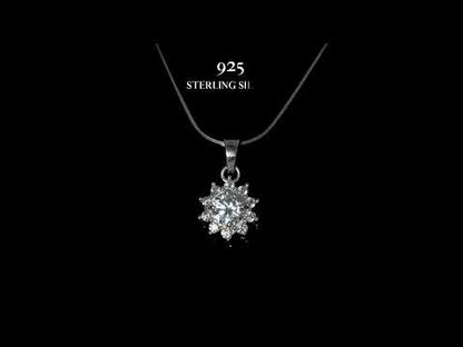 Radiant Blossom Solitaire Pendant in 92.5 Sterling Silver With Diamond like Brilliance Zirconia