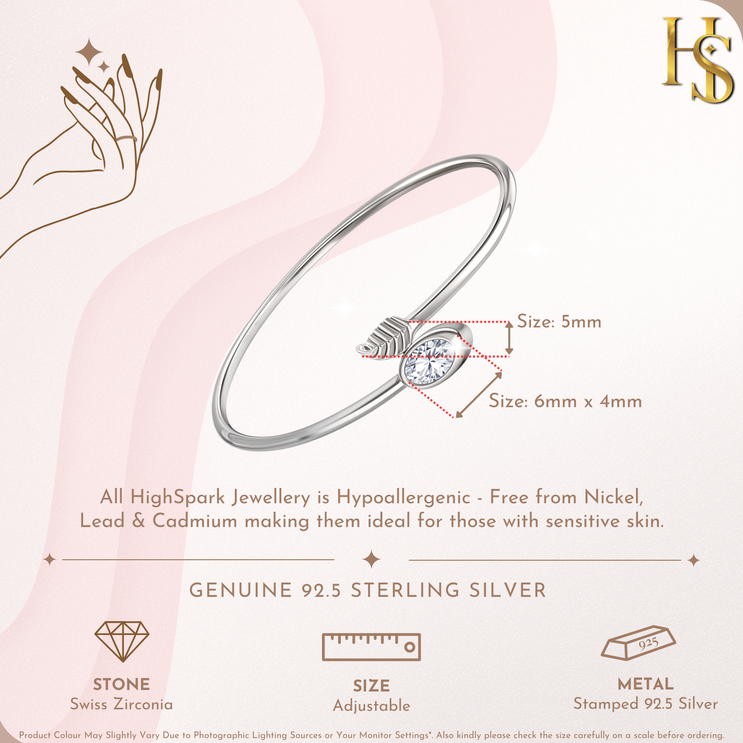 Radiant Leafstone Ring in 92.5 Sterling Silver with Diamond like Brilliance Zirconia HighSpark