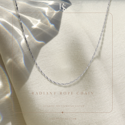 Radiant Rope Chain in 925 Sterling Silver For Women HighSpark