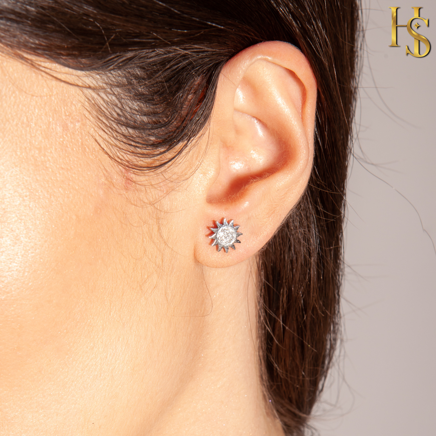 Radiant Sun Stud Earrings in 925 Sterling Silver for Women With Diamond like Brilliance Zirconia HighSpark
