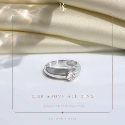 Rise Above All Ring in 92.5 Sterling Silver With Diamond like Brilliance Zirconia HighSpark