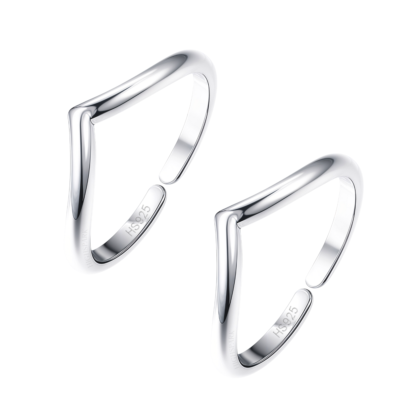 Royal Crown Toe Rings - Band Rings - 925 Sterling Silver - 2 Pieces HighSpark
