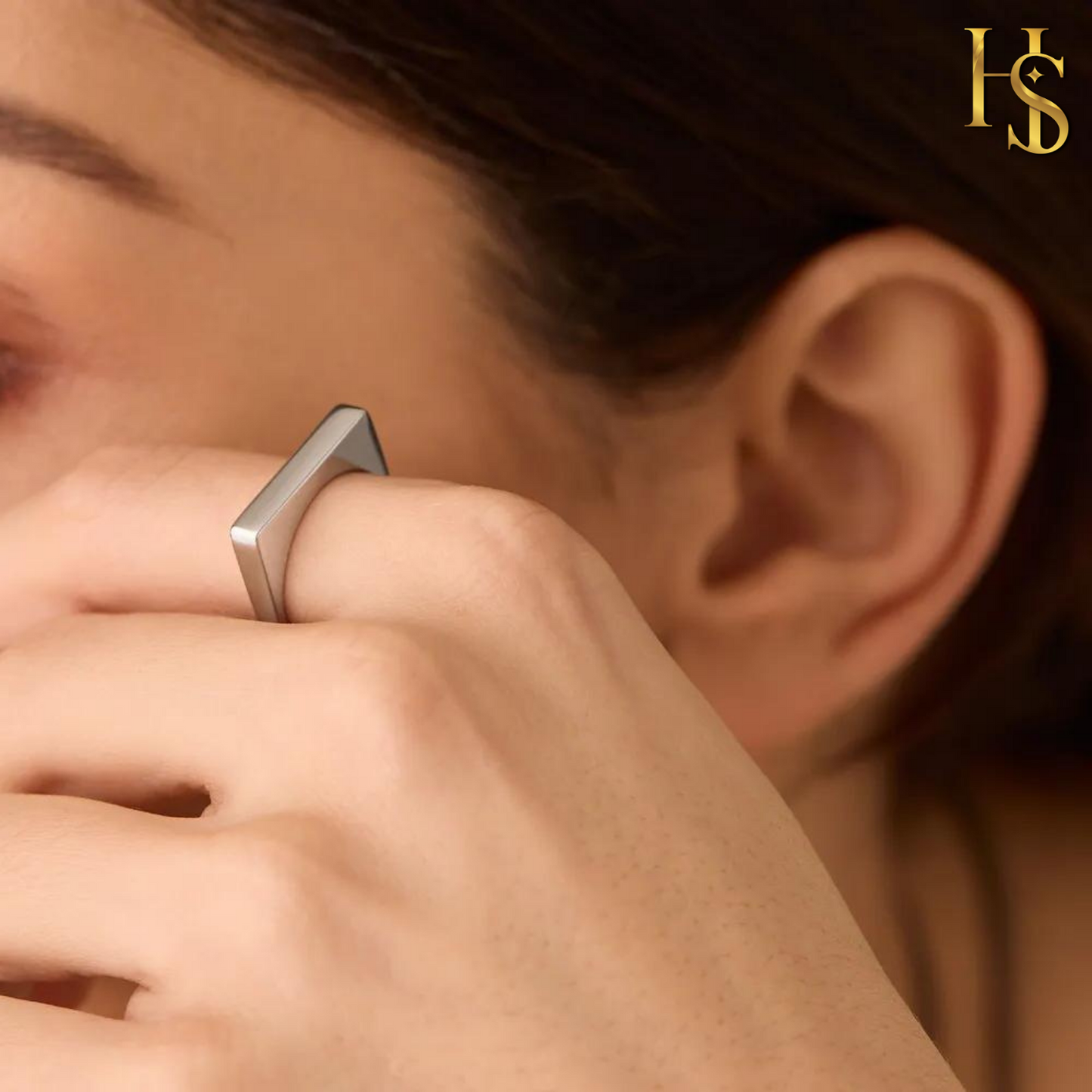 Signet Band Ring in 92.5 Sterling Silver for Women HighSpark