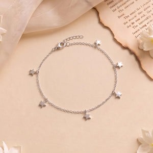 925 silver star charm anklet - anklets category