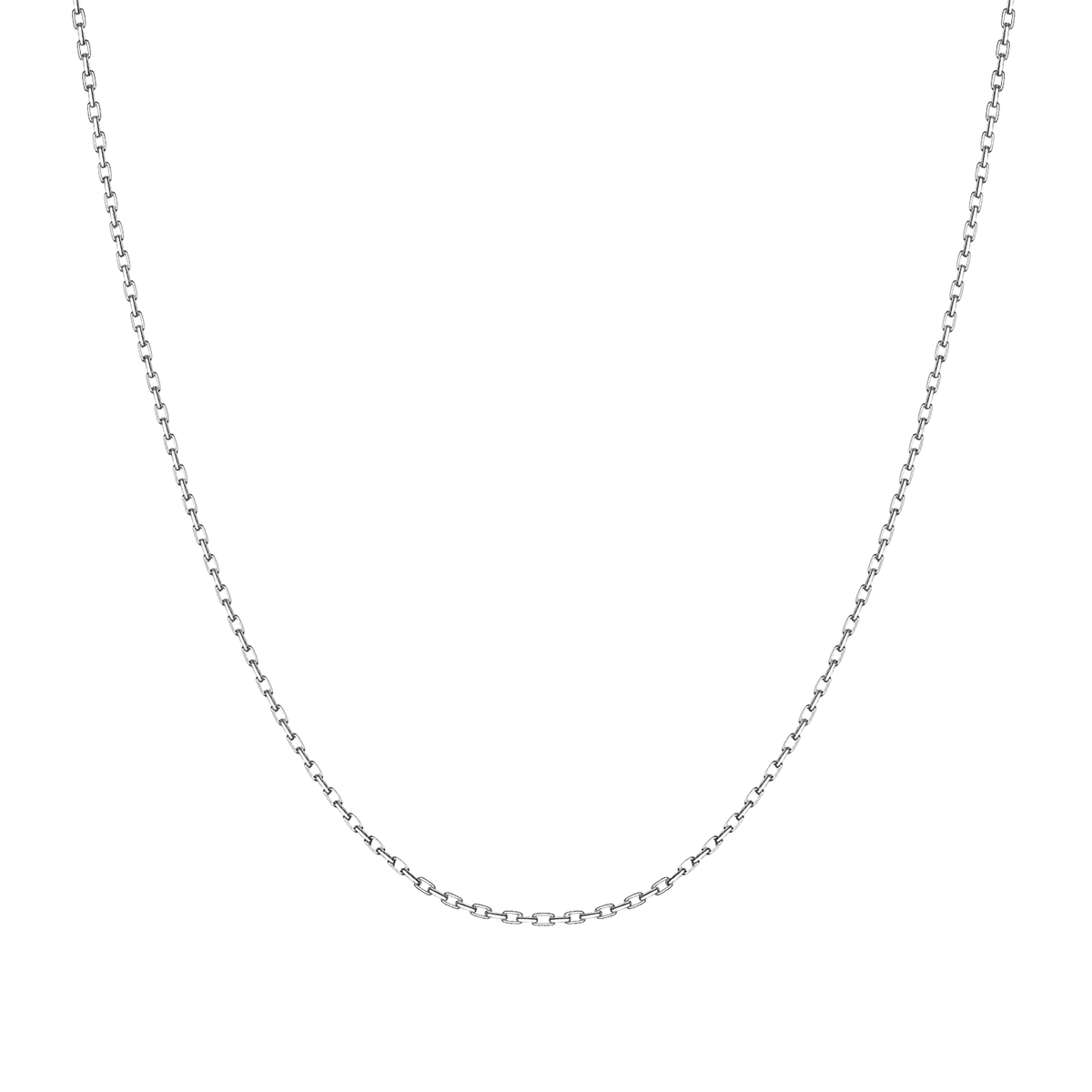 Silver cable chain – polished anchor links in 925 sterling silver with a mirror finish
