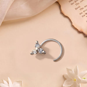 925 silver trinity nose ring hoop - nose rings category