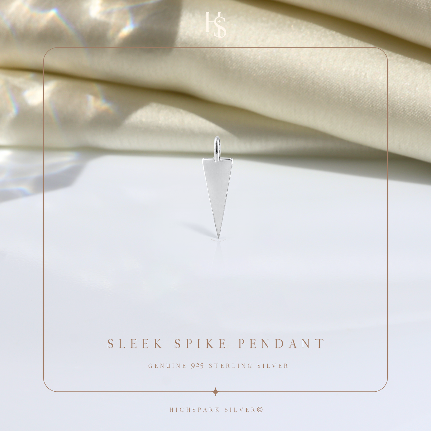 Sleek Spike Pendant With Chain in 925 Sterling Silver For Women HighSpark