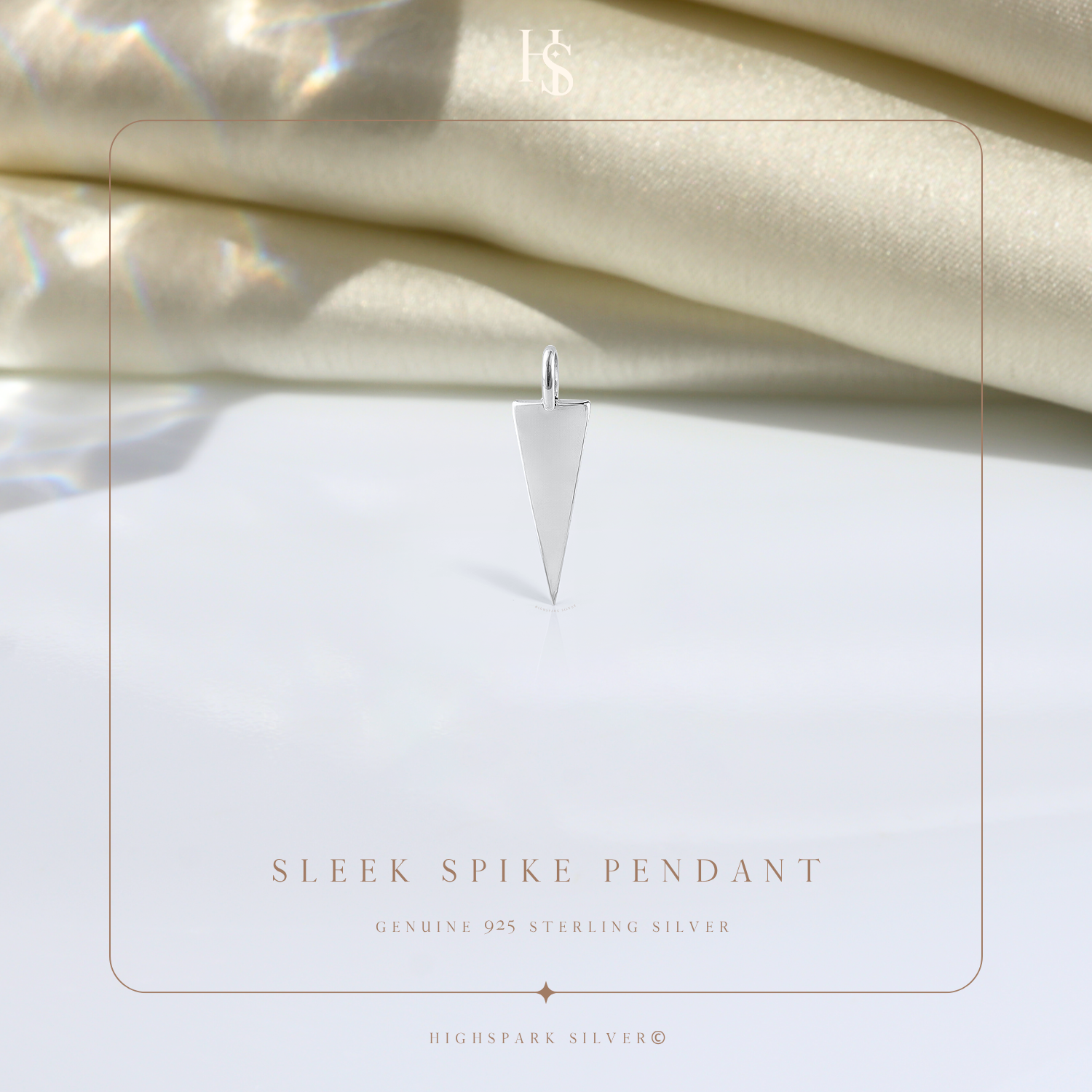 Sleek Spike Pendant With Chain in 925 Sterling Silver For Women HighSpark
