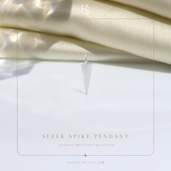 Sleek Spike Pendant With Chain in 925 Sterling Silver For Women