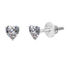Heart Screwback Stud Earrings in 925 Sterling Silver