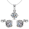 Silver Necklace Set | Round Solitaire American Diamond 925 Silver