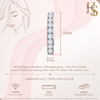 Starry Half Hoop Stud Earrings in 925 Sterling Silver With Diamond like Brilliance Zirconia HighSpark