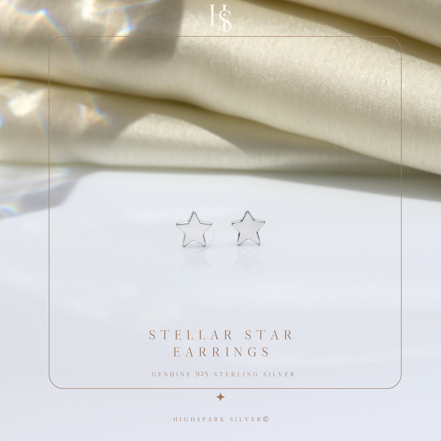 Stellar Star Earrings in 92.5 Sterling Silver for Women HighSpark