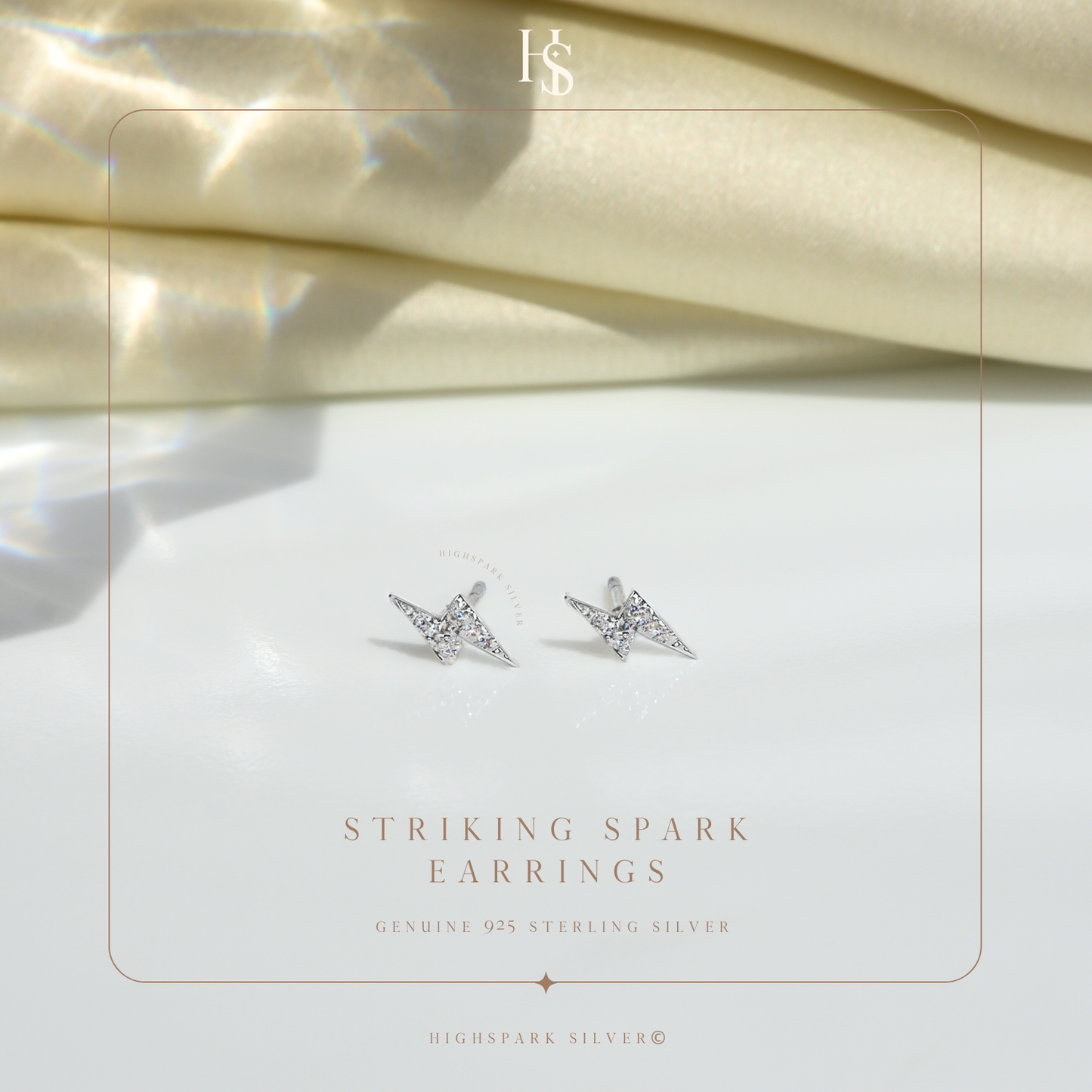 Striking Spark Earrings in 92.5 Sterling Silver With Diamond like Brilliance Zirconia HighSpark