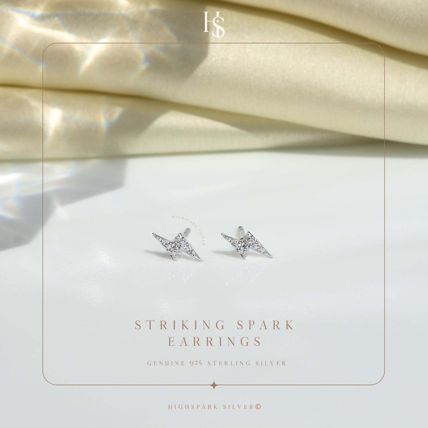 Striking Spark Earrings in 92.5 Sterling Silver With Diamond like Brilliance Zirconia HighSpark