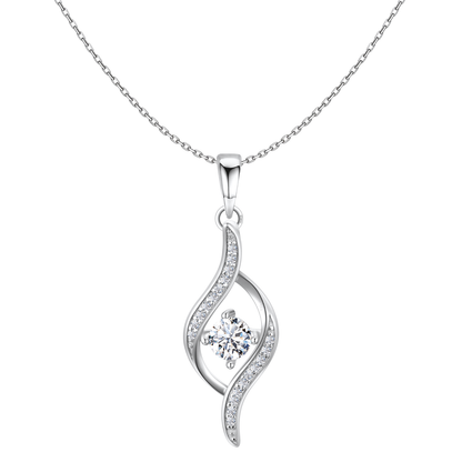 Studded Dew Drop Solitaire Pendant in 92.5 Sterling Silver With Diamond like Brilliance Zirconia HighSpark