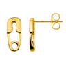 Safety Pin Gold-Plated Stud Earrings in 925 Sterling Silver
