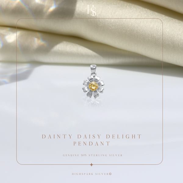Sunflower Solitaire Pendant in 92.5 Sterling Silver With Diamond like Brilliance Zirconia