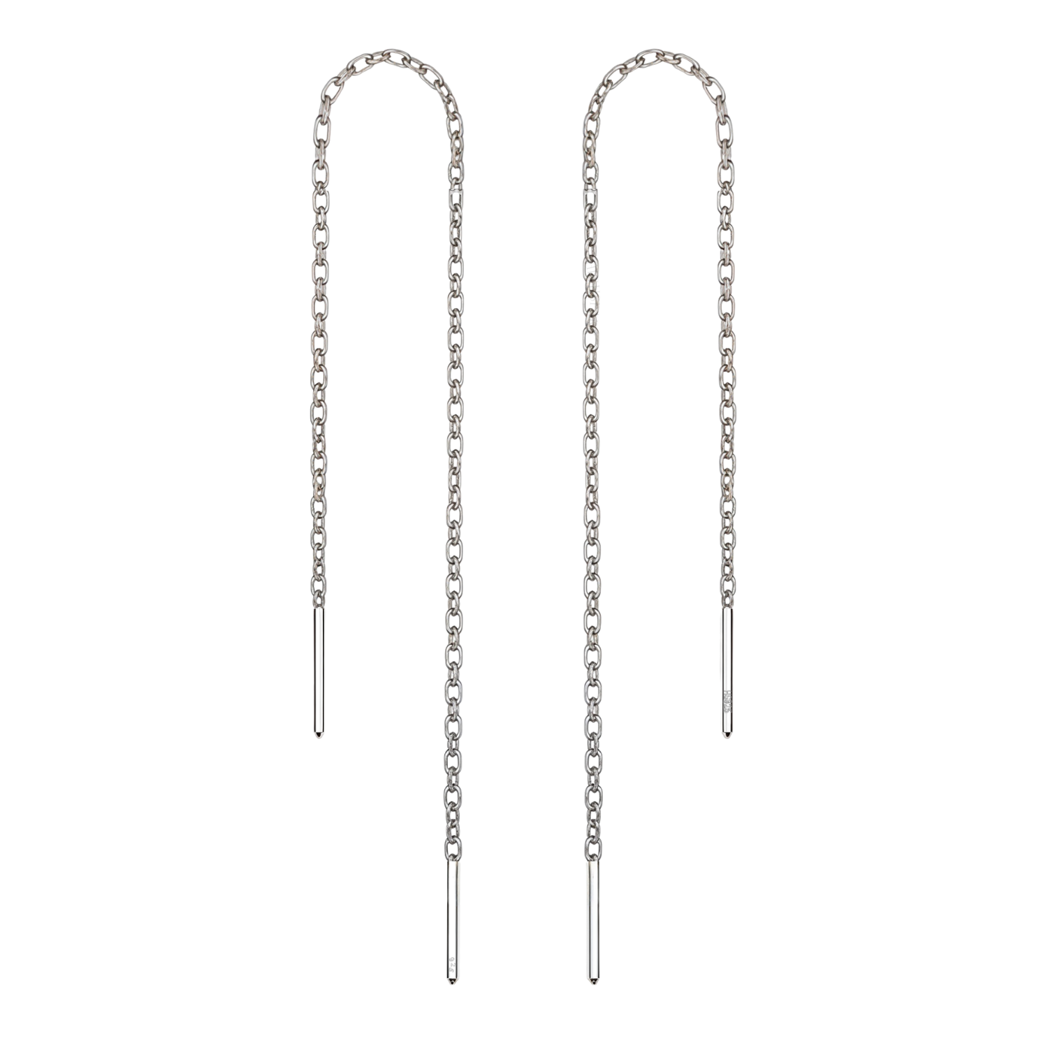 Threaded Long Chain Earrings in 92.5 Sterling Silver for Women HighSpark