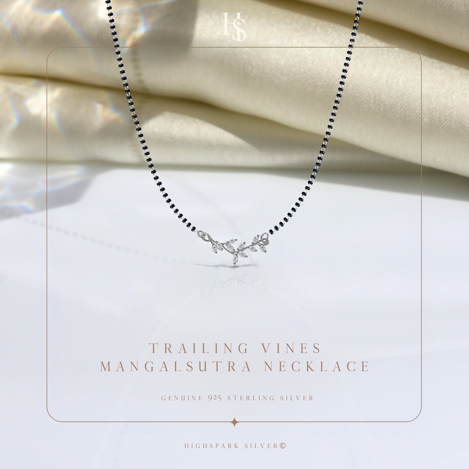 Trailing Wines Mangalsutra Necklace in 925 Sterling Silver For Women HighSpark