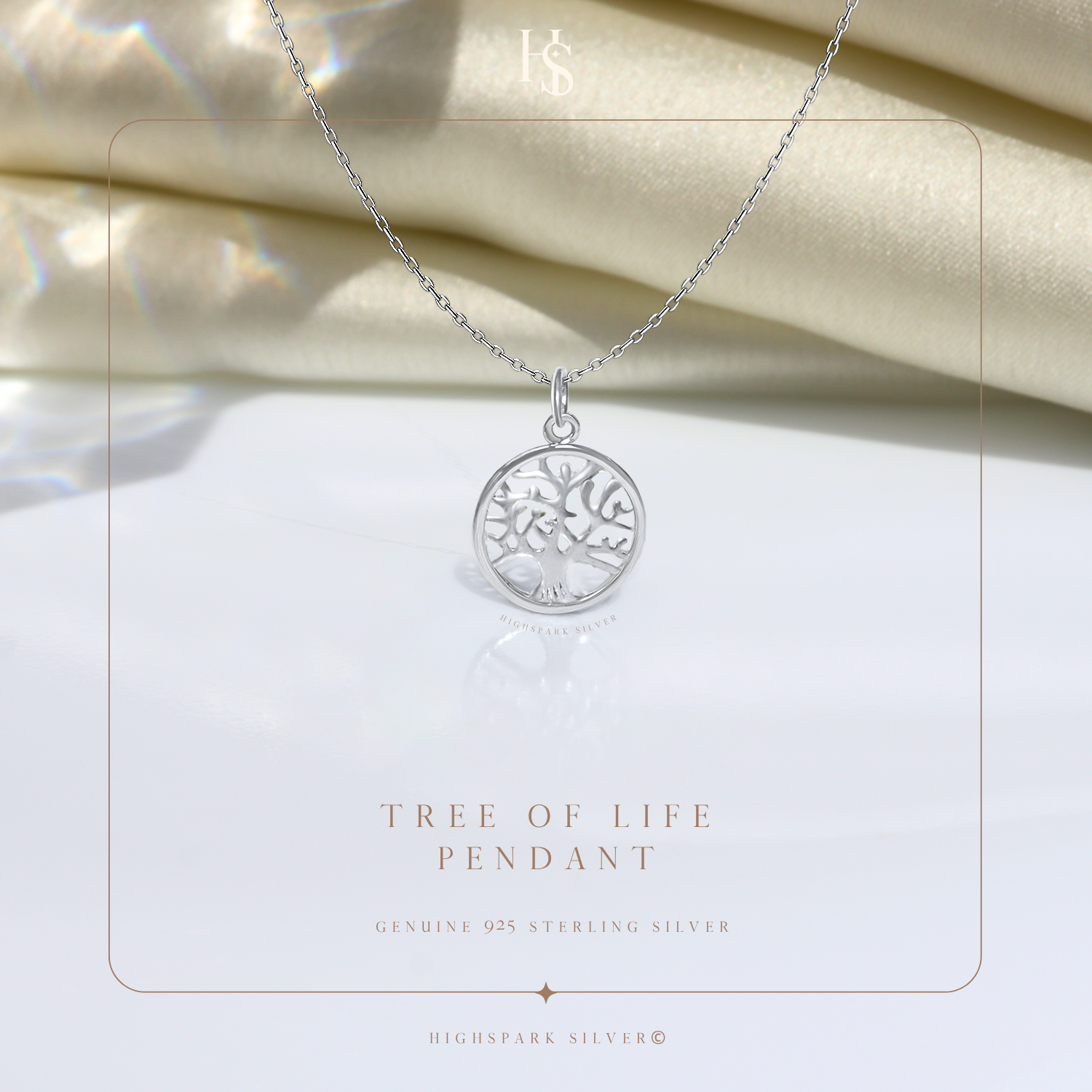 Tree of Life Pendant in 92.5 Sterling Silver For Women HighSpark