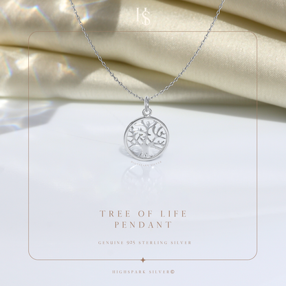 Tree of Life Pendant in 92.5 Sterling Silver For Women HighSpark