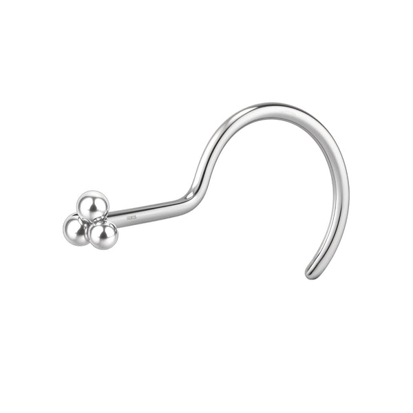 Trinity Cluster Nose Pin in 925 Sterling Silver For Women