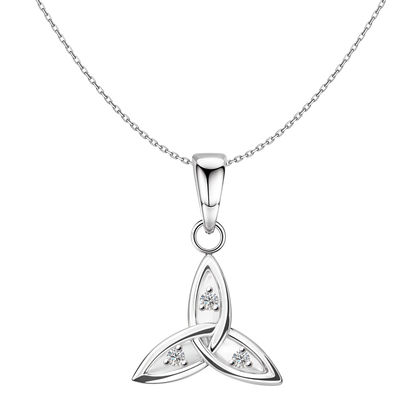 Trinity Love Knot Solitaire Pendant in 92.5 Sterling Silver For Women HighSpark