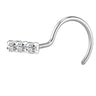 Triple Solitaire Nose Pin in 925 Sterling Silver